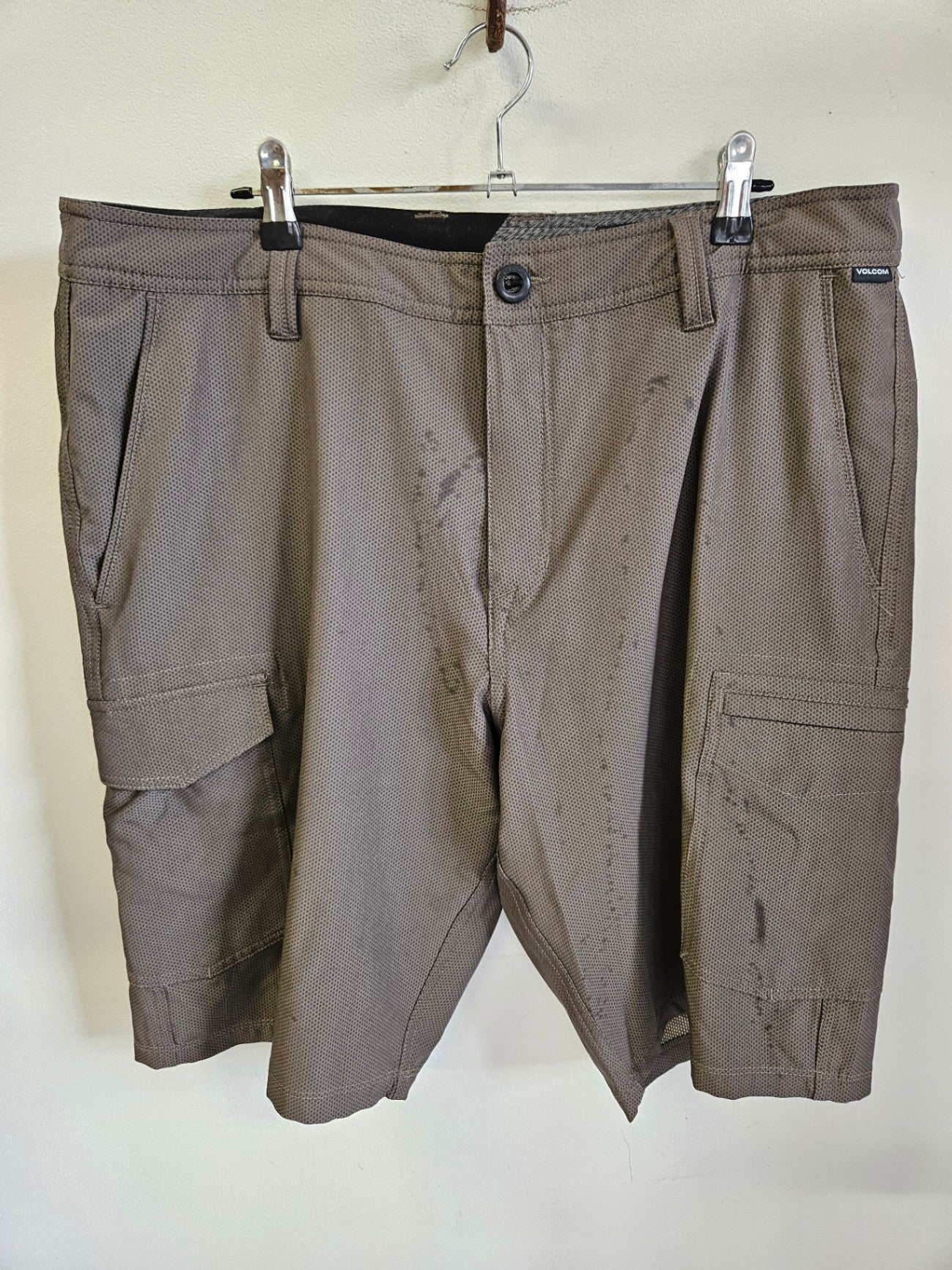 VOLCOM POLYESTER ELASTANE SWIM SHORT BROWN SIZE 36