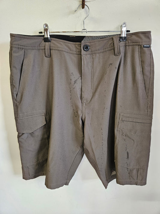 VOLCOM POLYESTER ELASTANE SWIM SHORT BROWN SIZE 36