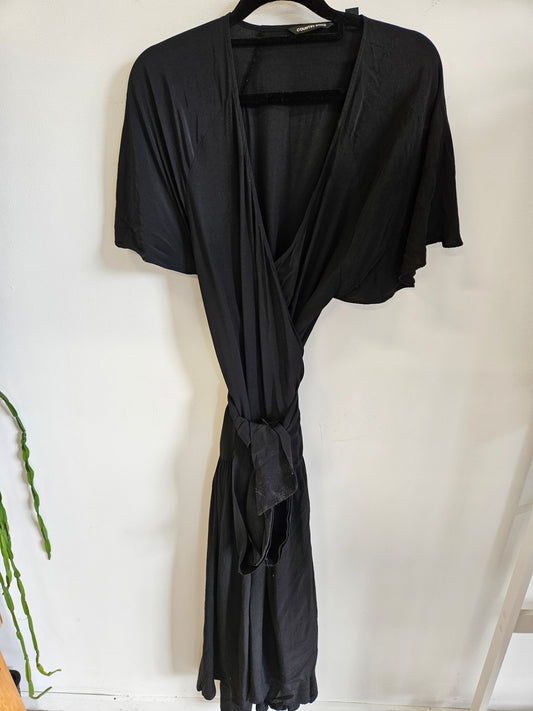 COUNTRY ROAD VISCOSE WRAP DRESS BLACK SIZE 14