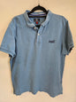 SUPERDRY ORGANIC COTTON POLO SHIRT BLUE SIZE XL