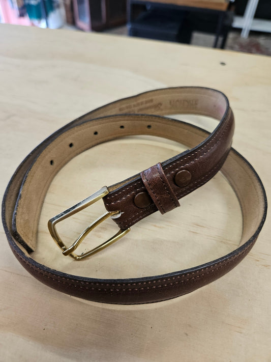LEATHER BELT BROWN SIZE S