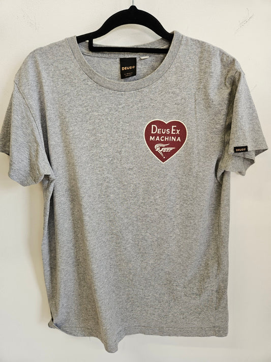 DEUS COTTON T SHIRT GREY SIZE 10