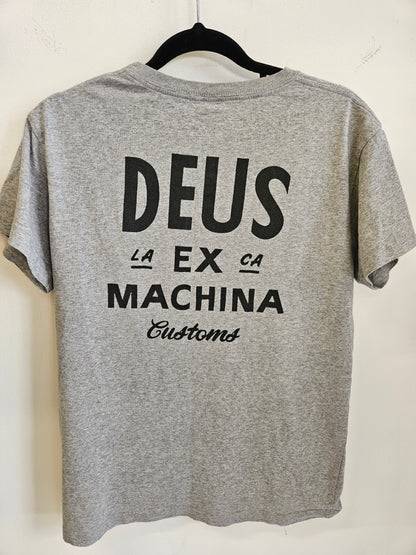 DEUS COTTON T SHIRT GREY SIZE 10