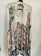 SIRENE VISCOSE COTTON BLEND DUSTER CREAM BLUE FLORAL SIZE OSFM
