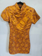 SILK MINI DRESS ORANGE FLORAL SIZE S/M