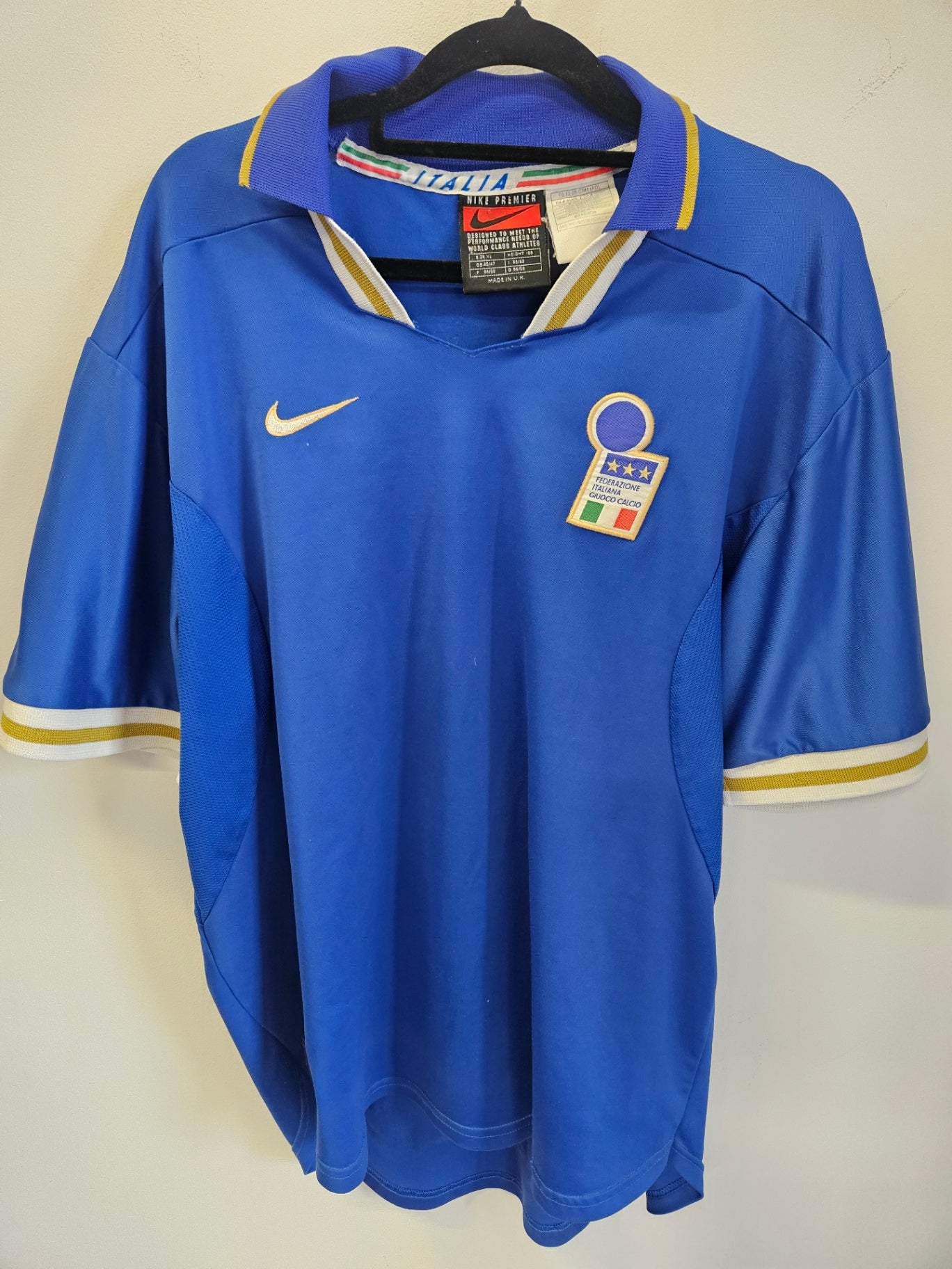 NIKE PREMIER NYLON FOOTBALL JERSEY BLUE ITALIA SIZE XL