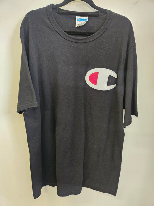 CHAMPION COTTON T SHIRT BLACK SIZE XL
