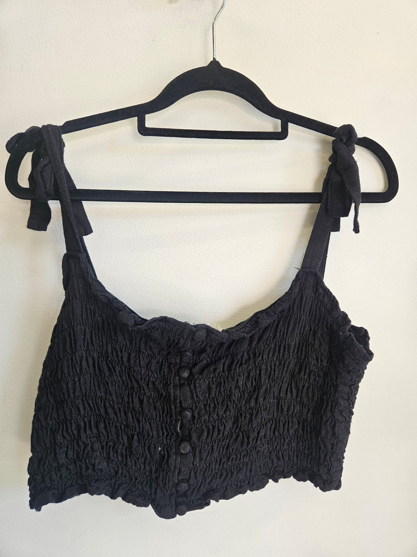 HEIDI FRANK LINEN SLEEVELESS TOP BLACK SIZE 10