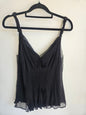 WYETH SILK SLEEVELESS TOP BLACK SIZE S