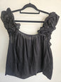 STATE OF PLAY COTTON SLEEVELESS TOP BLACK SIZE 12
