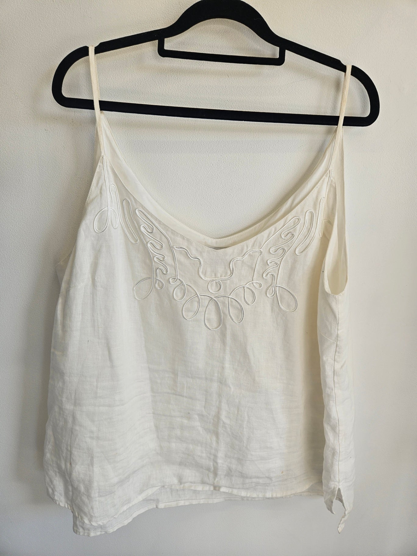 GRACE HILL LINEN SLEEVELESS TOP White SIZE 18