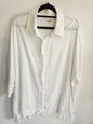 BEIGED COTTON 3/4 SLEEVE SHIRT WHITE SIZE ONE SIZE