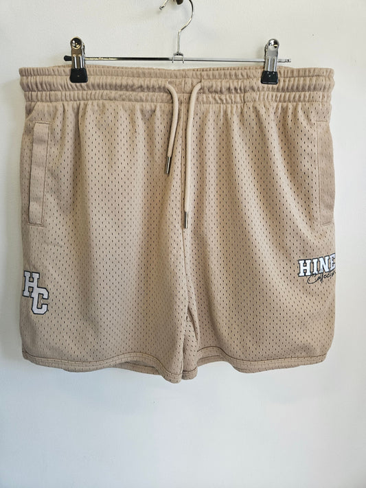 HINE MESH BASKETBALL SHORTS BEIGE SIZE XL
