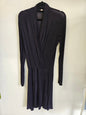 LE GROUP VISCOSE LONG SLEEVE MIDI DRESS DEEP PURPLE SIZE M