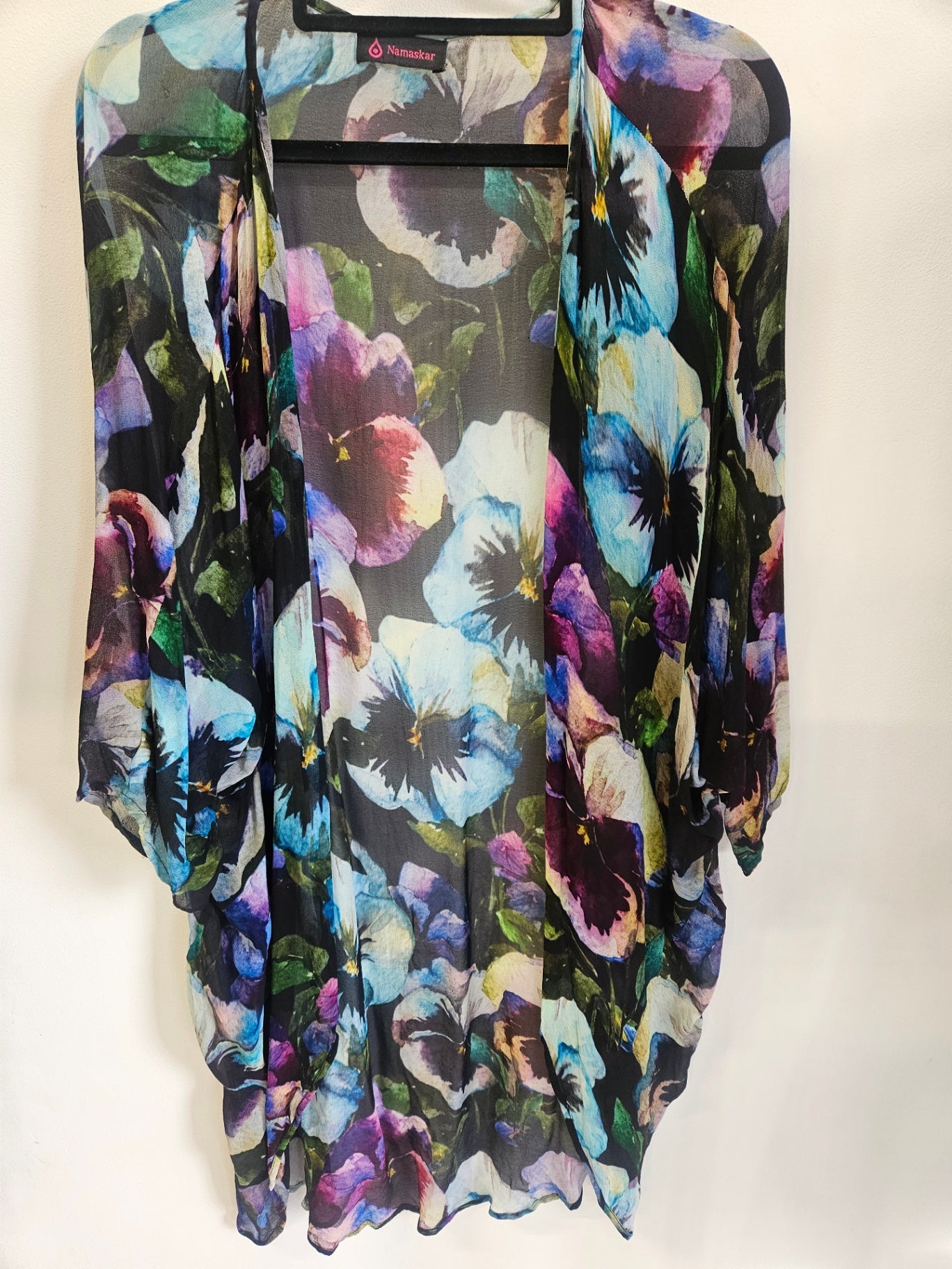 NAMASKAR SILK SHIRT MULTI FLORAL SIZE L