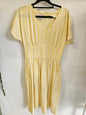 HARVEY GIRLS COTTON DRESS BUTTER YELLOW STRIPE SIZE S