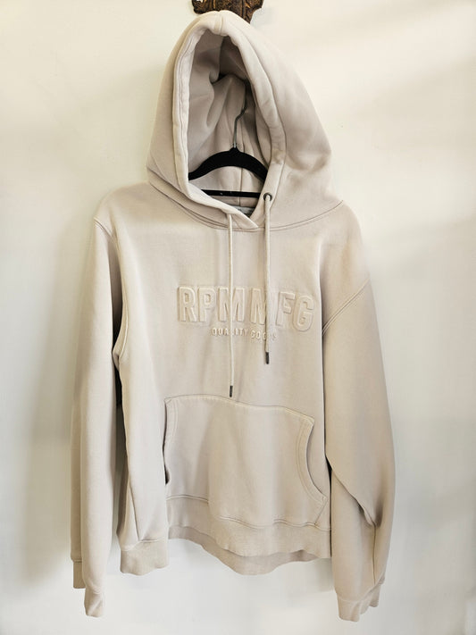 RPM COTTON FLEECE HOODED SWEATSHIRT BEIGE SIZE 12