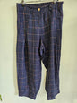 ROGUE LINEN LINEN PANTS NAVY RAINBOW PLAID SIZE 11