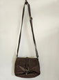 DANIER LEATHER CROSSBODY BAG DEEP BROWN SIZE