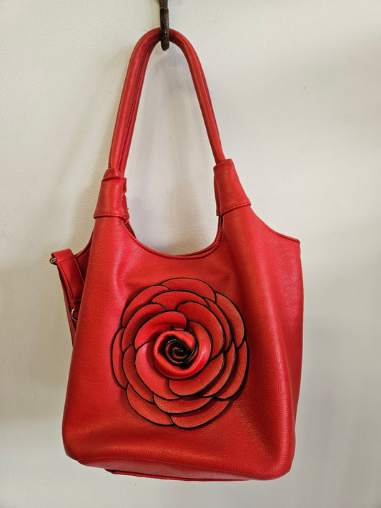 ZOES LEATHER BAG RED SIZE