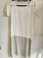 UNBRANDED LINEN TUNIC DRESS CREAM GREY SIZE L