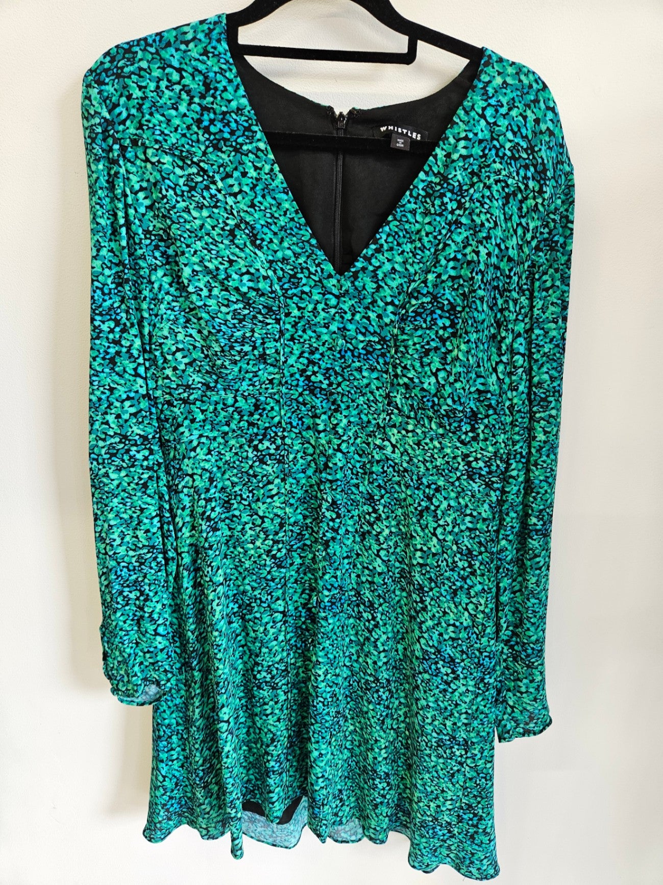 WHISTLES VISCOSE DRESS TURQUOISE SIZE 10