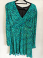 WHISTLES VISCOSE DRESS TURQUOISE SIZE 10