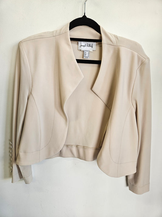 JOSEPH RIBKOFF VISCOSE CROP BLAZER BEIGE SIZE 12