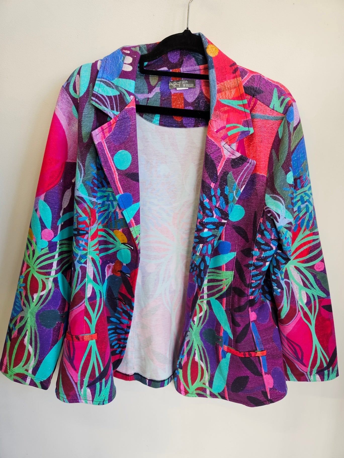 DOLCEZZA COTTON ELASTANE BLEND JACKET BRIGHT ABSTRACT SIZE L