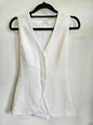 GLASSONS VISCOSE COTTON BLEND VEST WHITE SIZE 6