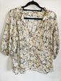 WISH COTTON SHORT SLEEVE TOP BEIGE FLORAL SIZE 8