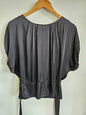 THE MODHOUSE SATIN SHORT SLEEVE TOP BLACK SIZE XL