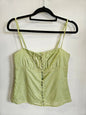 DAZIE COTTON LINEN BLEND SLEEVELESS TOP LIME GREEN SIZE 8