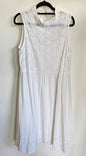 ET ALIA COTTON AND BROIDERIE DRESS WHITE SIZE M