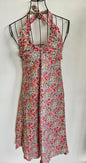 UNBRANDED COTTON MIDI VINTAGE STYLE DRESS PINK FLORAL SIZE L