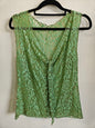 VINTAGE LACE SLEEVELESS TOP GREEN SIZE M