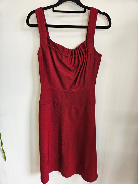GEORGE COTTON DRESS CRIMSON SIZE 8
