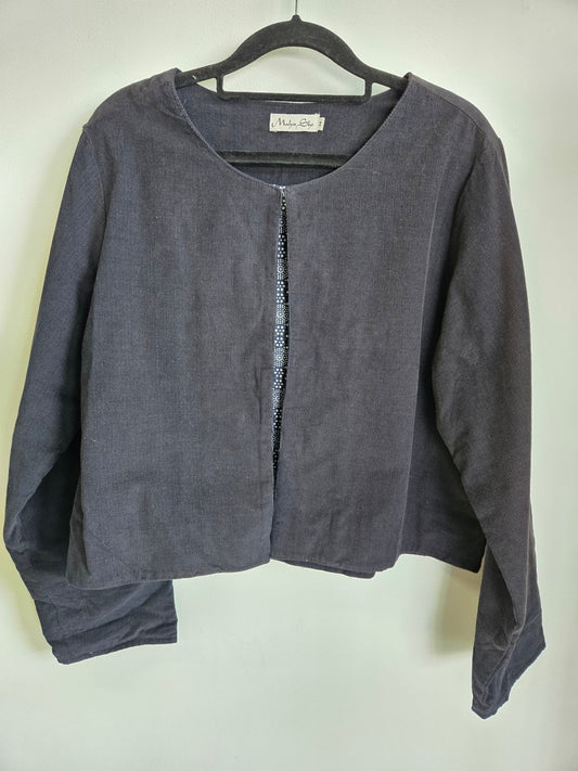 MAHA SHE FINE CORDUROY JACKET BLACK SIZE 14