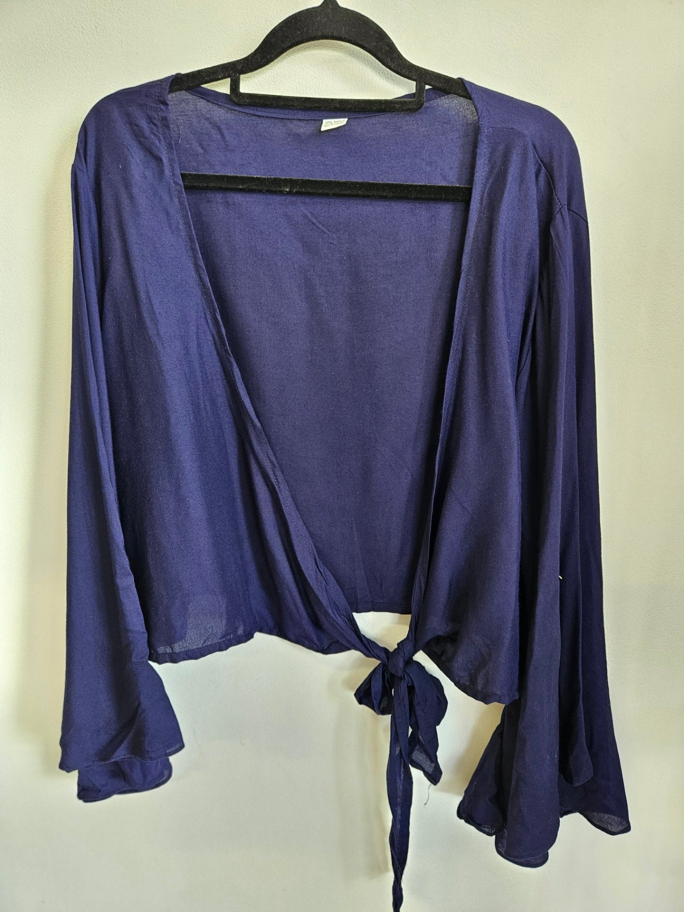 UNBRANDED RAYON BELL SLEEVE TOP DEEP PURPLE SIZE XL