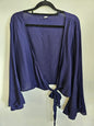 UNBRANDED RAYON BELL SLEEVE TOP DEEP PURPLE SIZE XL
