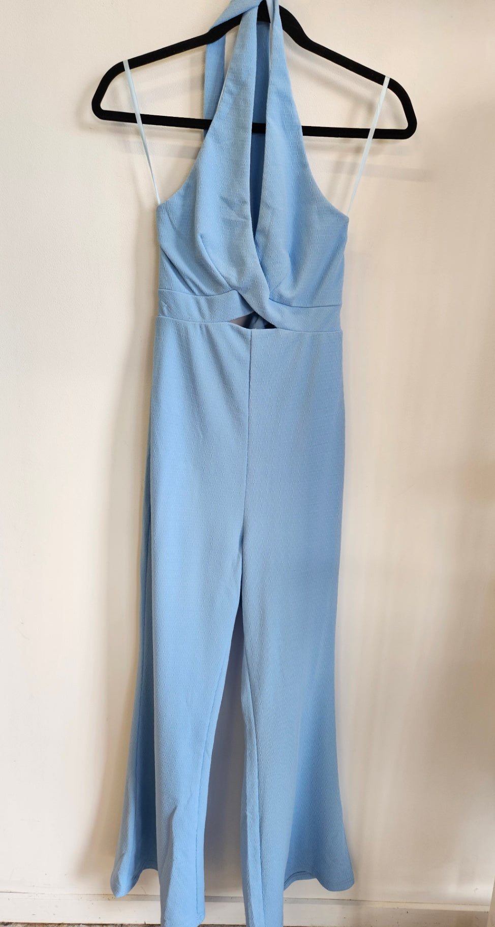 HERE COMES THE SUN HALTER PANTSUIT BABY BLUE SIZE 10