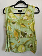 VISAGE RAYON SLEEVELESS TOP Green and Yellow SIZE M