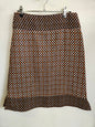 VESTA WOOL VINTAGE SKIRT BROWN PINK RETRO SIZE S
