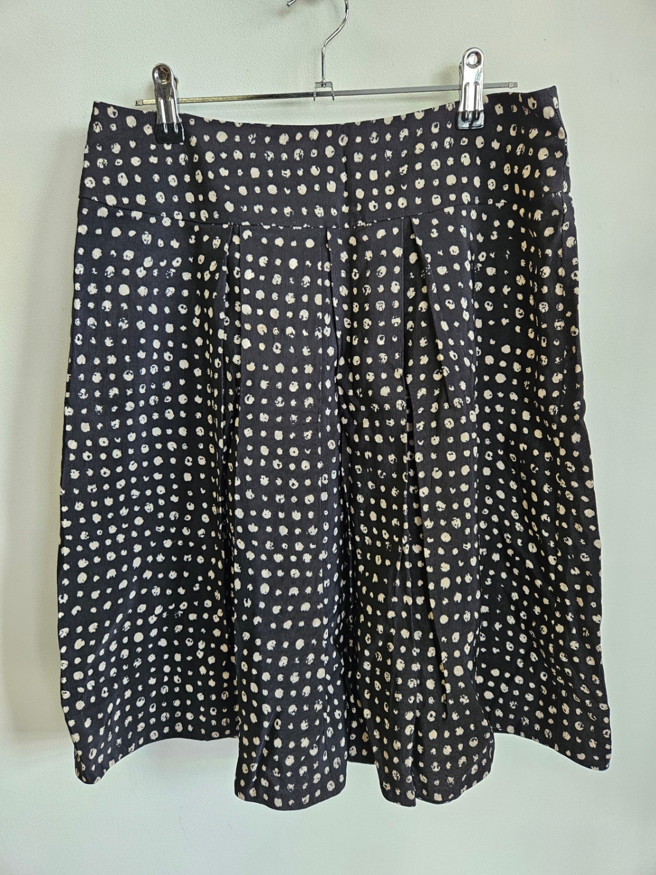 NOA NOA COTTON RAYON SKIRT BLACK WHITE SPOT SIZE S