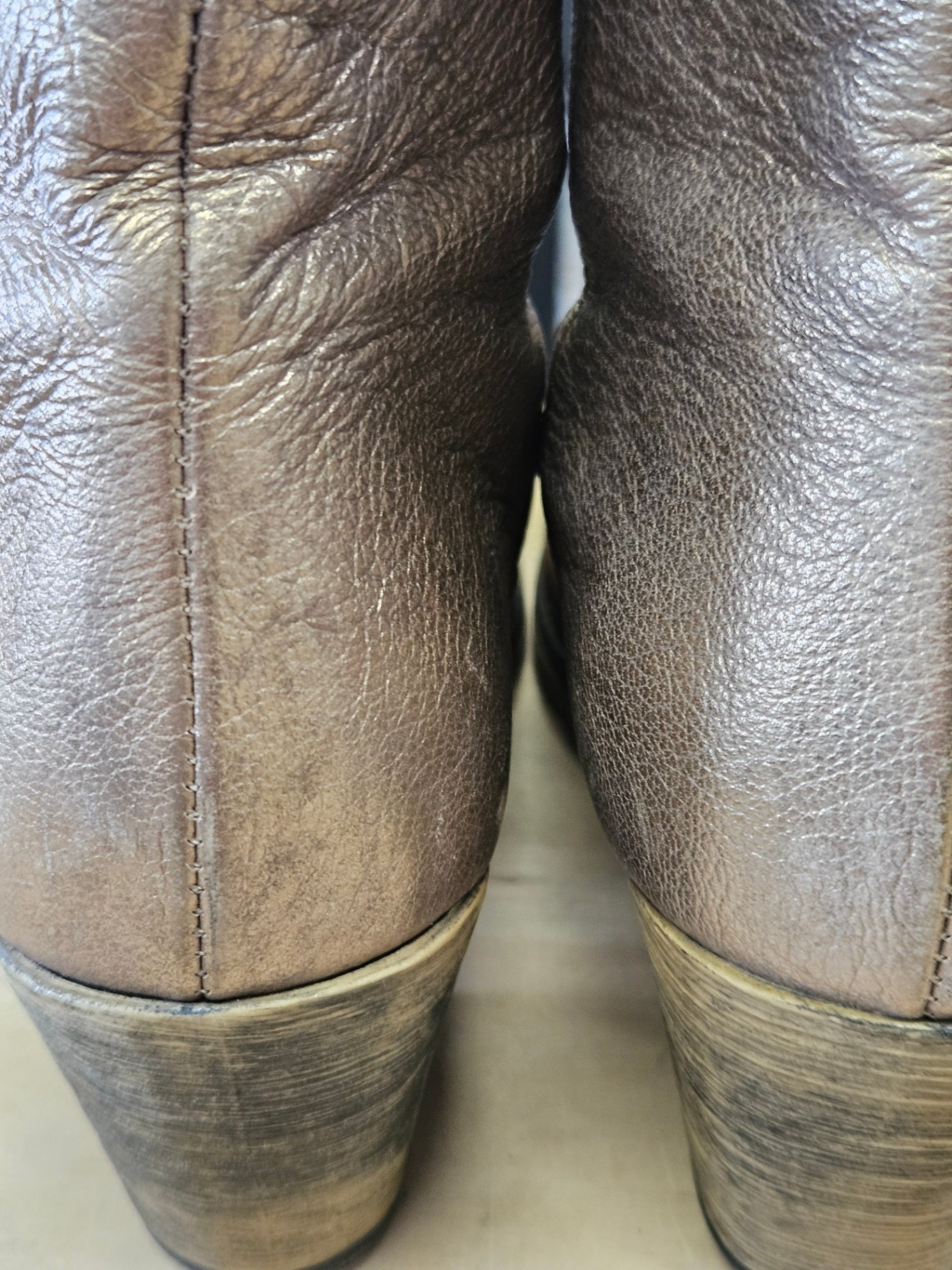 MI PIACI LEATHER BOOTS GOLD SIZE 40