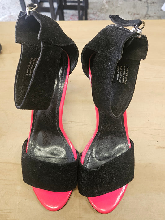 ISABELLA ANSELMI SUEDE HEELS BLACK HOT PINK SIZE 40