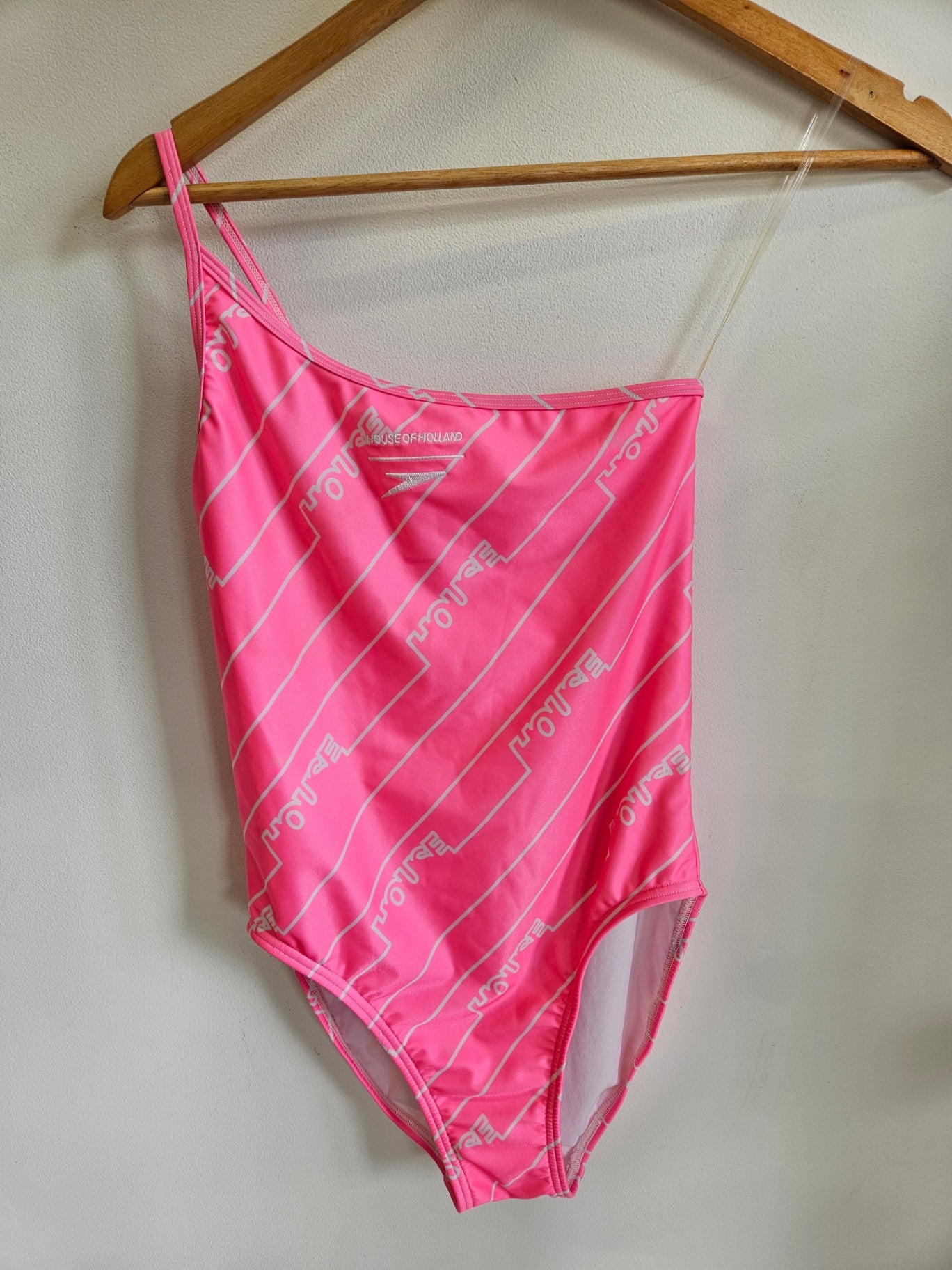 SPEEDO POLYESTER SWIMSUIT FLURO PINK HOUSE OF HOLLAND SIZE M