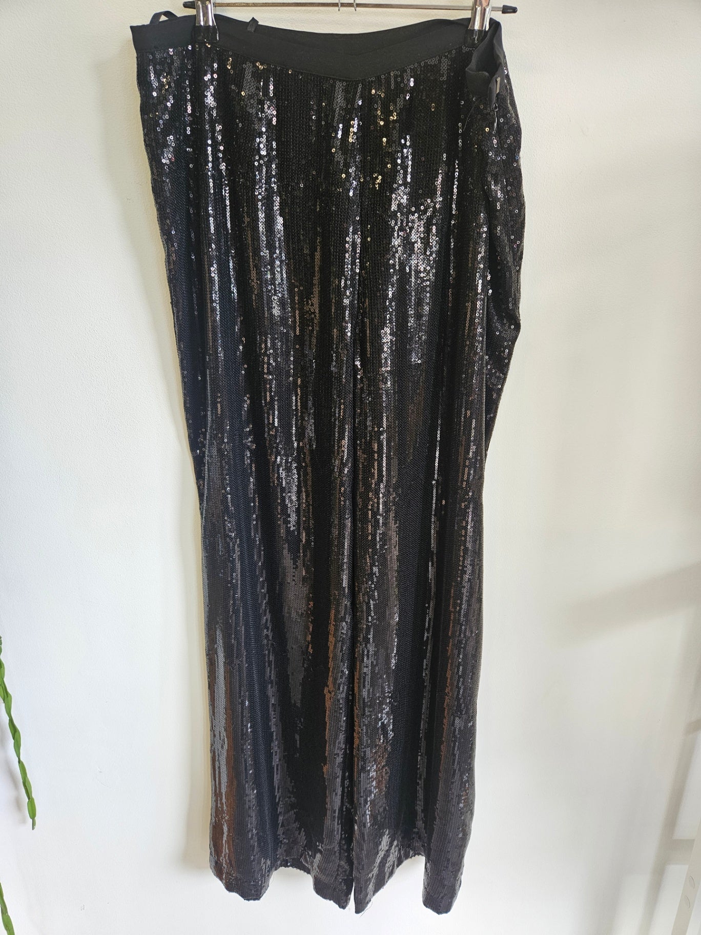 NEIMAN MARCUS SEQUINNED PANTS BLACK SIZE 14