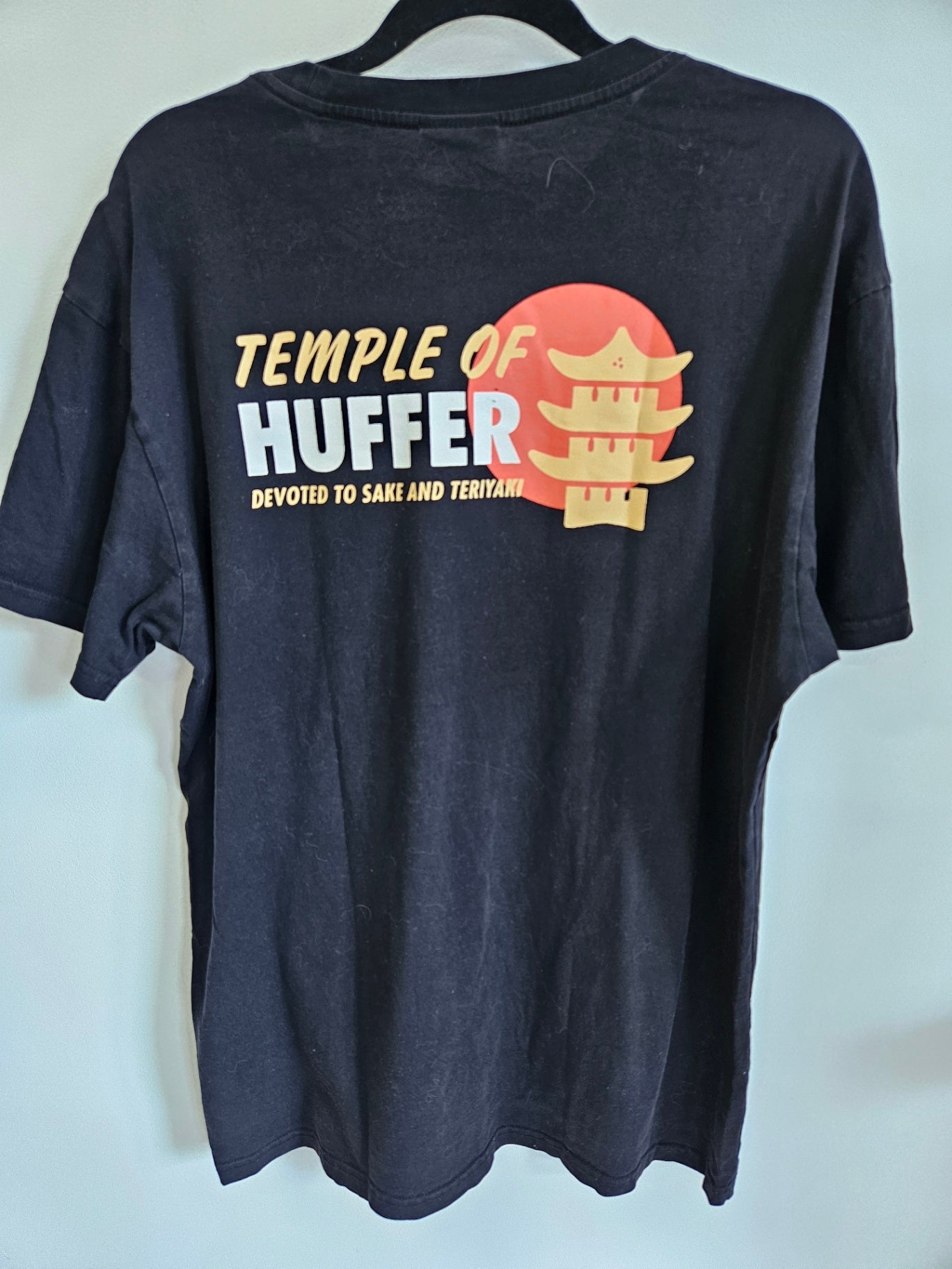 HUFFER COTTON T SHIRT BLACK TEMPLE OF HUFFER SIZE M