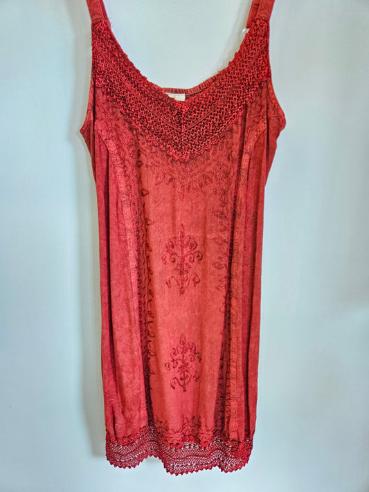 VERONIKAS APPAREL COTTON DRESS RED SIZE L/XL